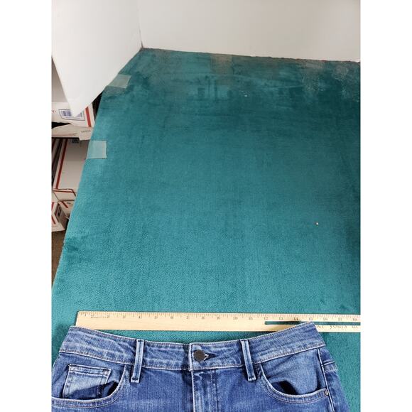 Guess Jeans Size 30 Womens Blue Pants Stretch Denim Mid Rise Fray Hem Cropped - Picture 9 of 13